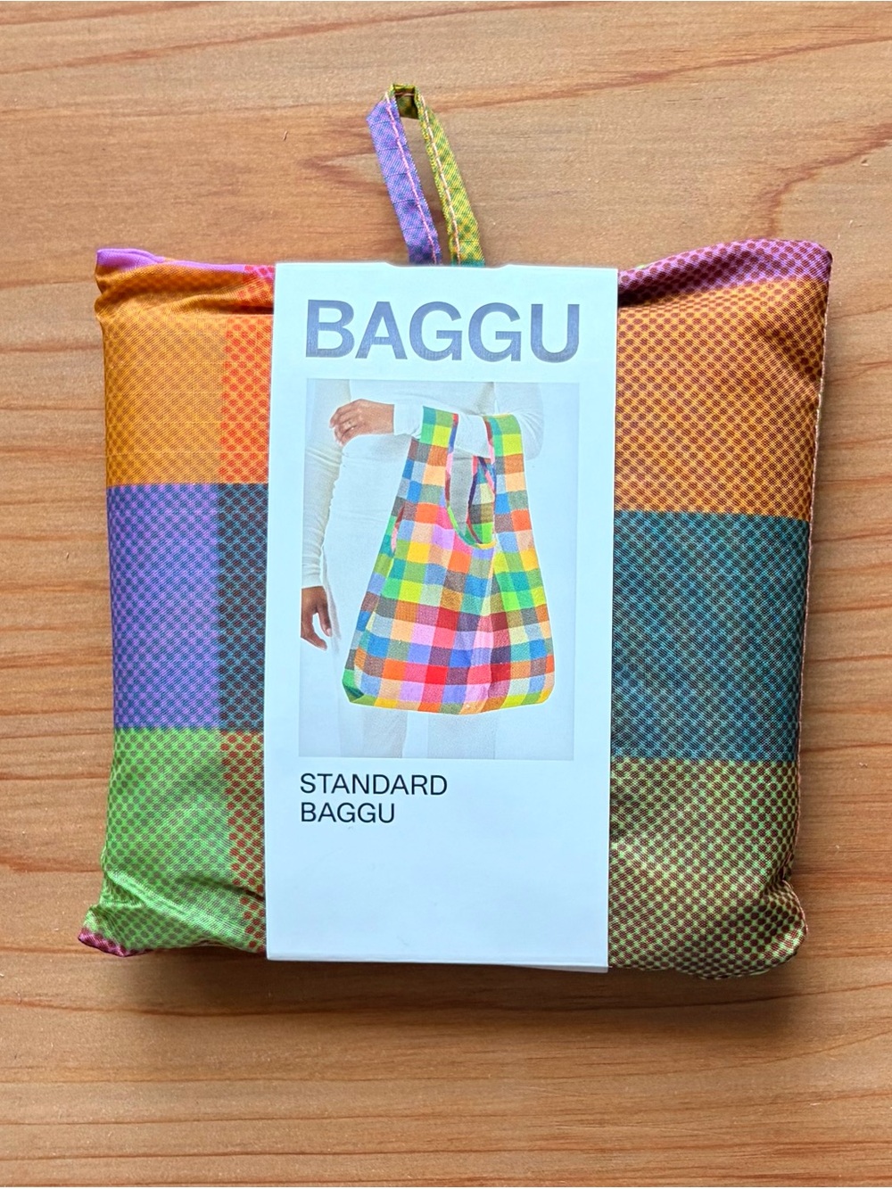 BAGGU Standard Reusable Bag - Madras Rainbow Check